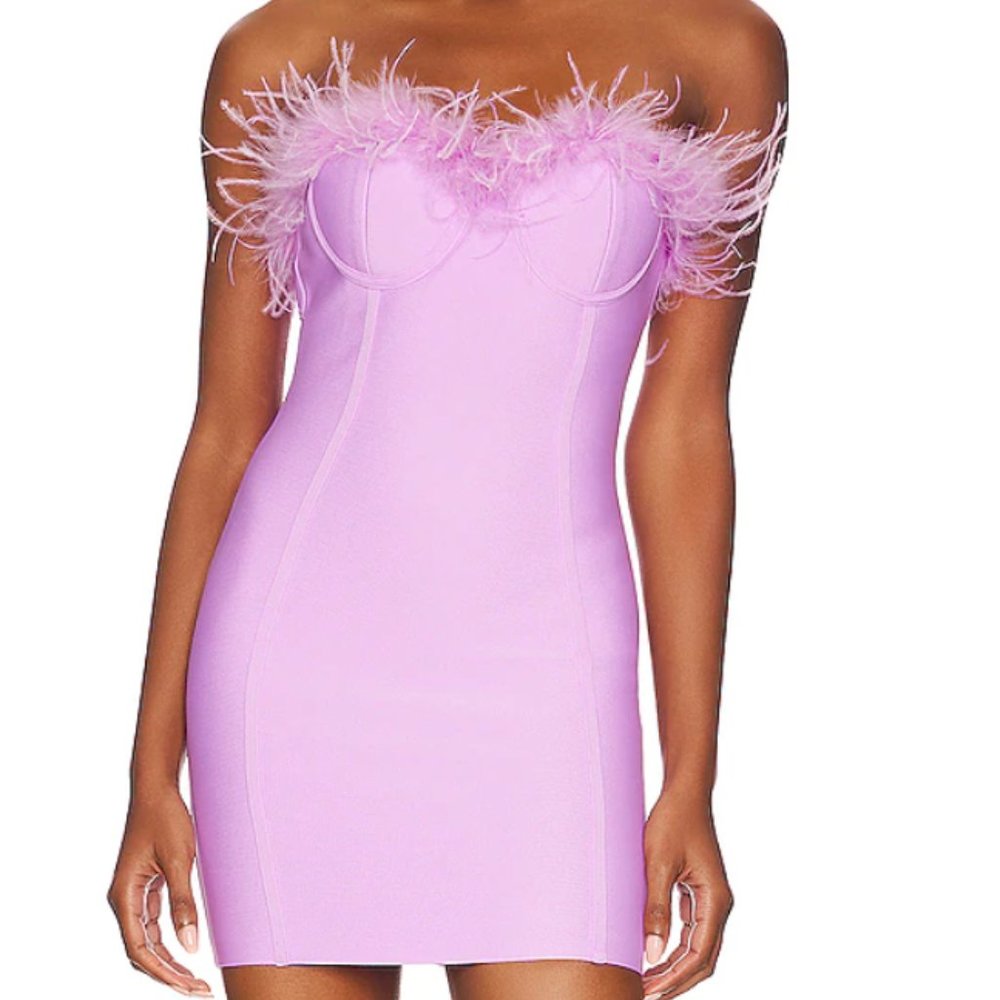 Superdown Ramona Bustier Dress in Purple Sz S Revolve